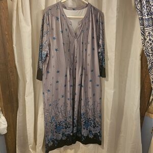 Serengeti Light Gray Floral Dress